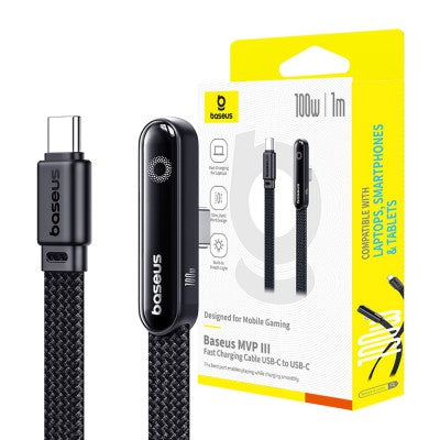 Baseus MVP 3 Fast Charging Cable USB-C to USB-C 100W 1M for 15 / 16 / 17 Series