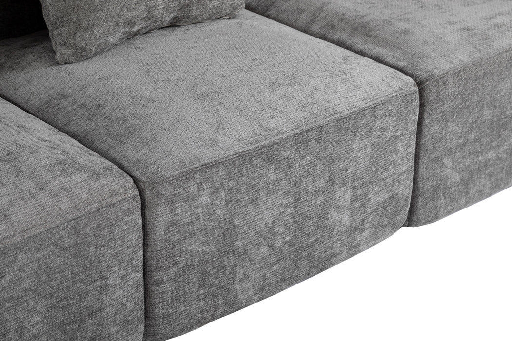 New L-Shaped Cube Chenille Modular Sofa Set - Flexible Layout for Living Room & Hotel
