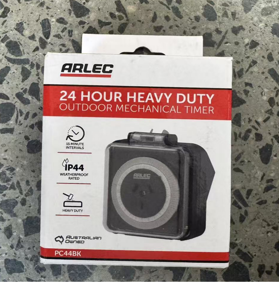 Arlec Black 24 Hour Weatherproof Timer — SOCRATES SUPPLIES