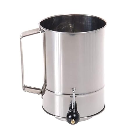 S/S 5 CUP CRANK ACTION FLOUR SIFTER
