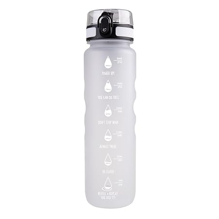 SPORTS BOTTLE MOTIVATIONAL 1L WHITE