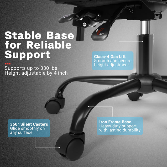 Ergonomic Gaming Chair with Footrest, Lumbar Support and Adjustable Headrest, High Back PU Leather Reclining Office Chair