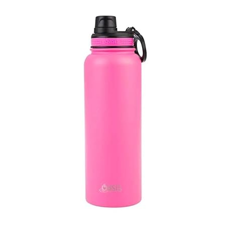 S/S D/WALL INS. SPORTS BOTTLE W/SCREW CAP 1.1L NEON PINK