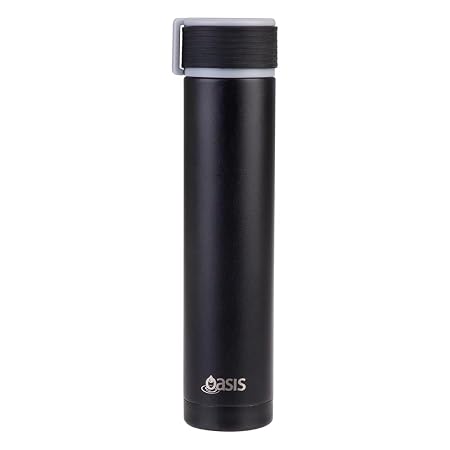 S/S D/WALL INS. DRINK BOTTLE W/ POWDERCOAT 250ML BLACK