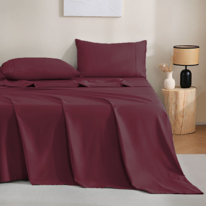 Premium Comfort Hotel Soft 4Pcs Flat Fitted Sheet Set Bedding set Single/Double/Queen/King