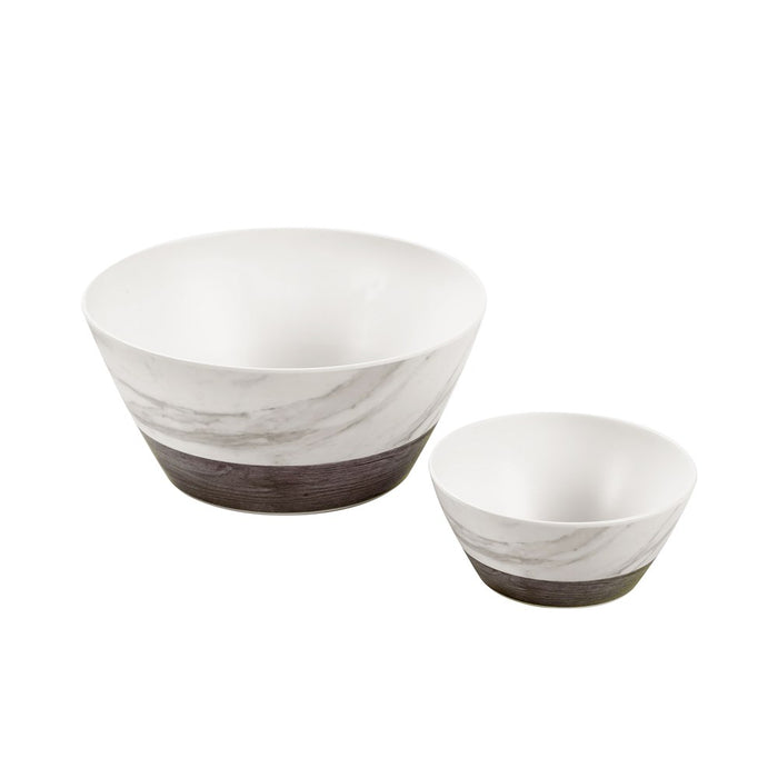 Lemon & Lime MATTE MELAMINE SALAD BOWL 25CM ENDWOOD MARBLE
