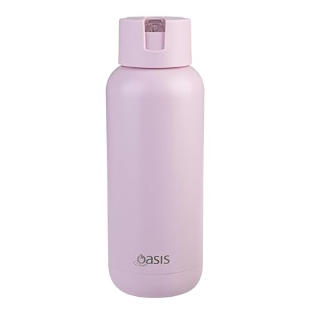CERAMIC LINED S/S T/WALL INS. DRINK BOTTLE 1L PINK LEMONADE
