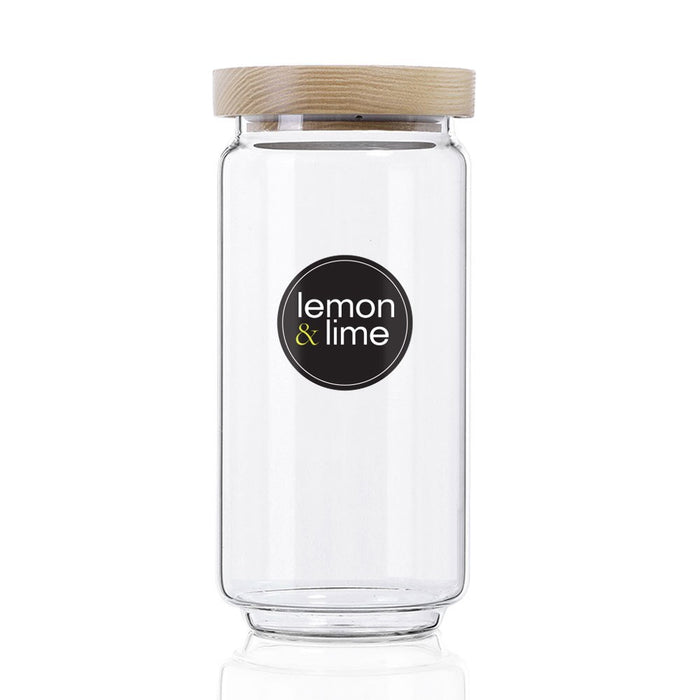 Lemon & Lime WOODEND BEACH GLASS CANISTER 1L 9X9X21CM