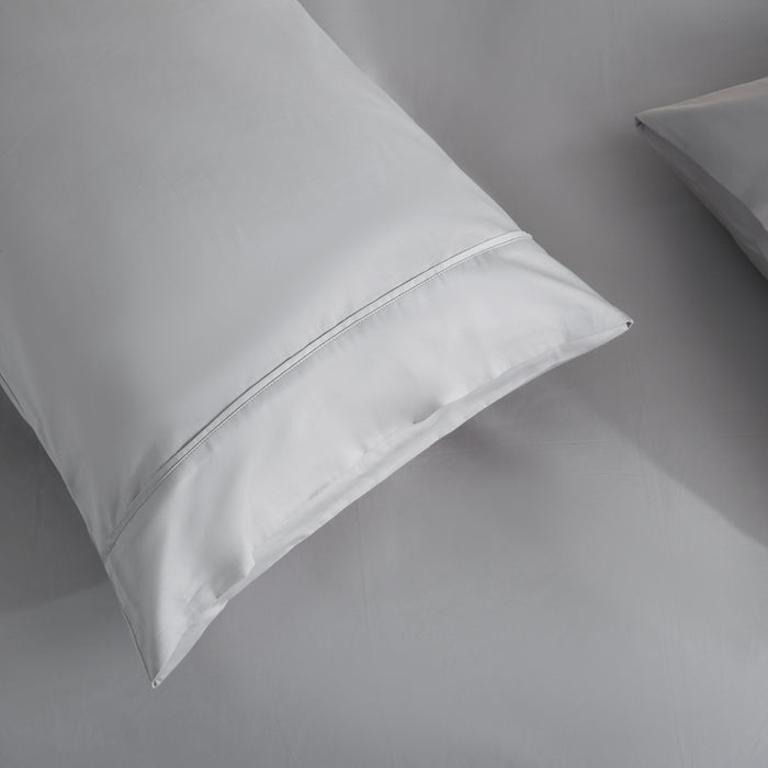 SBS Luxurious Silky Smooth Microfiber Sheet Set - Ultra-Soft, Hypoallergenic, Breathable, and Wrinkle-Resistant Bedding Ensemble - Includes Fitted Sheet, Flat Sheet, and Two Pillowcases - Perfect for All Seasons - Elegant Grey Color