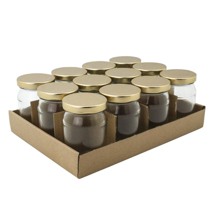 Lemon & Lime VERONA GLASS JAR 12PK 150ML GOLD LID