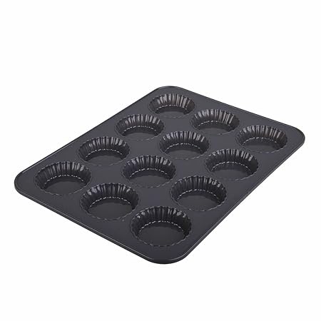 12 CUP MINI QUICHE PAN 32.5 X 24.5 X 2CM CHARCOAL