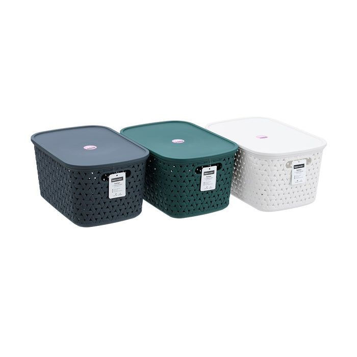 Boxsweden Rattan Basket Lidded 7L 30X20.5X15.5Cm