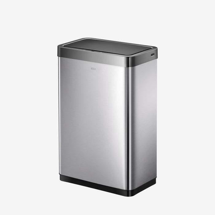 Mirage-X Sensor Can with Liner – 47L / 12.4 Gal Touchless Rectangular Motion Sensor Trash Can with Removable Liner, Brushed Stainless Steel Finish