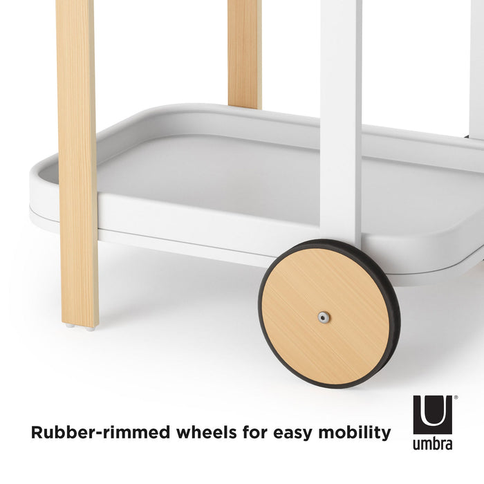 NSIMG-SHA256:e8cf41b5c16f0bfaa44aec6866d12e6b72fa0fee3af81450de3cfbe115f297d3 · Isalbi Umbra Bellwood Bar Serving Cart White & Natural