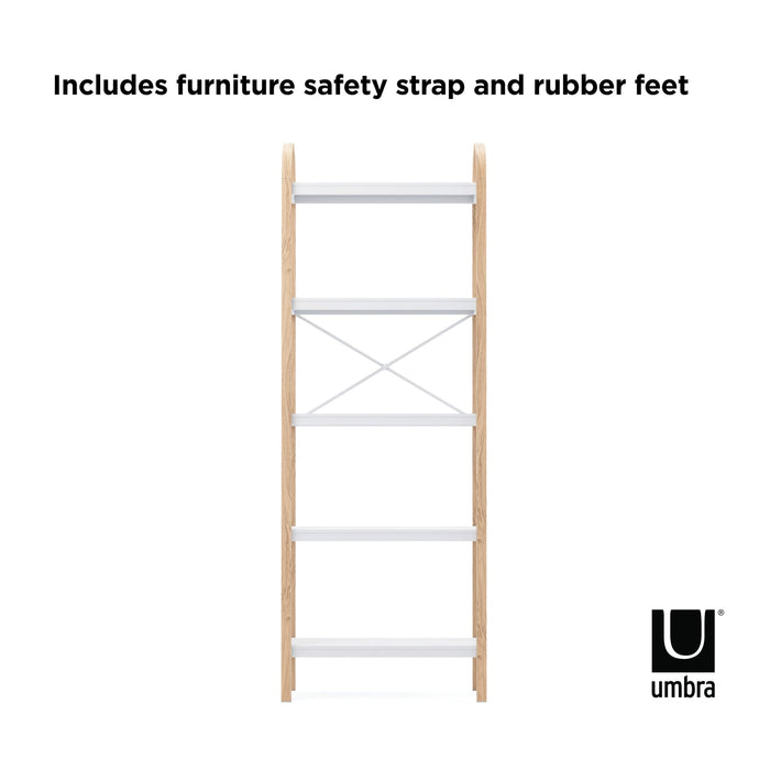 NSIMG-SHA256:25990da5a48a75ae17aa9065c4ce4f4d78aacaaa7e6a8ce028ec9f9a129fc683 · Isalbi Umbra Bellwood Freestanding Shelf 5 Tier White & Natural