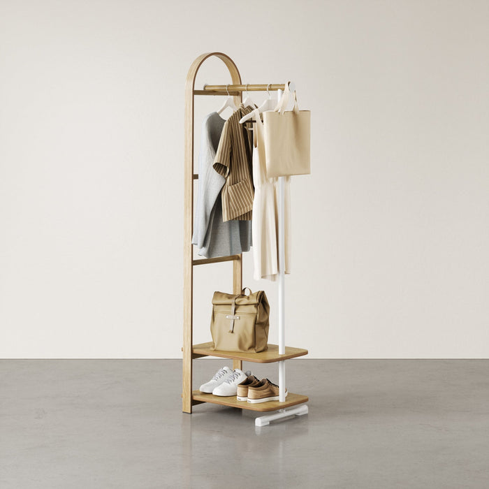 NSIMG-SHA256:28fa5ee4b5f923265ba7d91a52d93db576caab6028b397be18b737b287afe891 · Isalbi Umbra Bellwood Coat Rack White & Natural