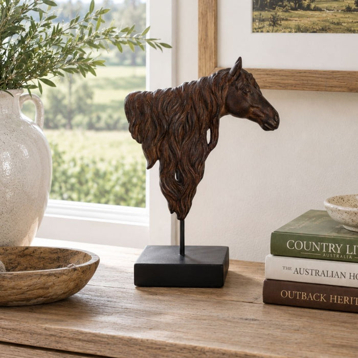 2 set Flowing Mane Horse Bust