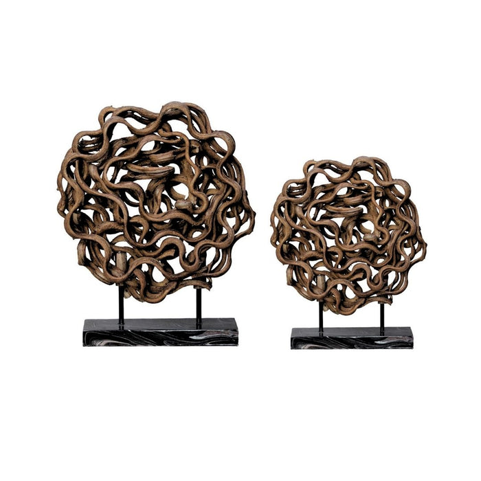2 set Curly Teak Root - L ¨C 60cm tall x 50cm wide x 15cm deep