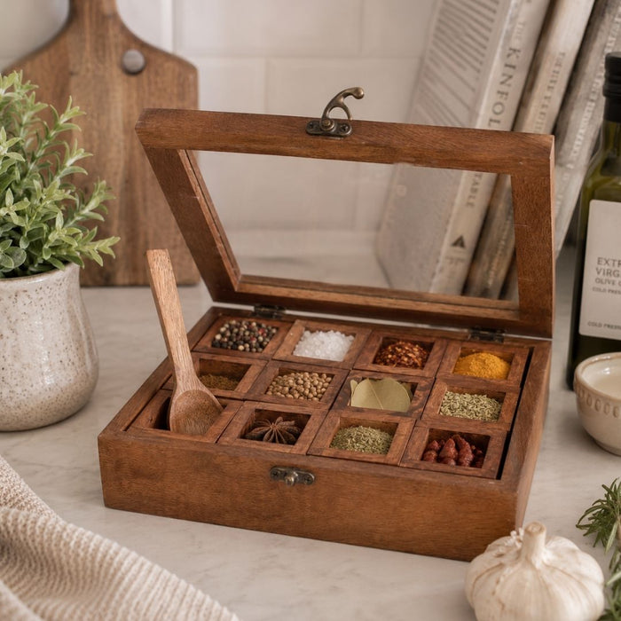 2 set Multi Spice Box Holder + Spoon