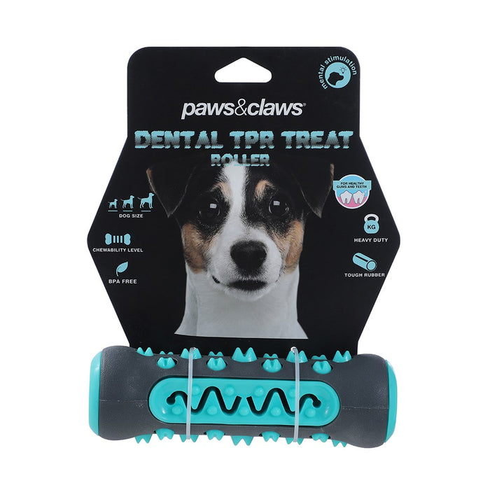 Paws & Claws TREAT ROLLER BONE DENTAL TOY TPR 15X5CM