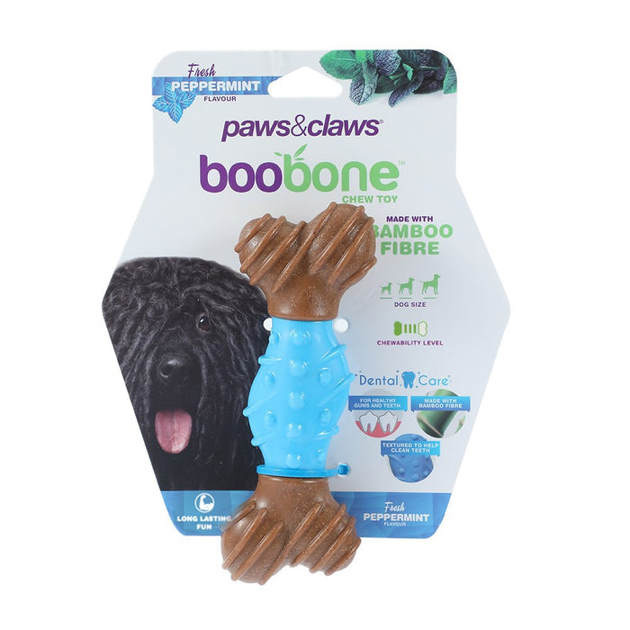 Paws & Claws BOOBONE TPR DENTAL BONE PEPPERMINT 15CM