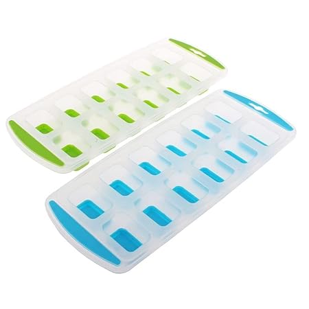 EASY RELEASE 12 CUBE RECTANGULAR ICE TRAY SET 2 BLUE/LIME