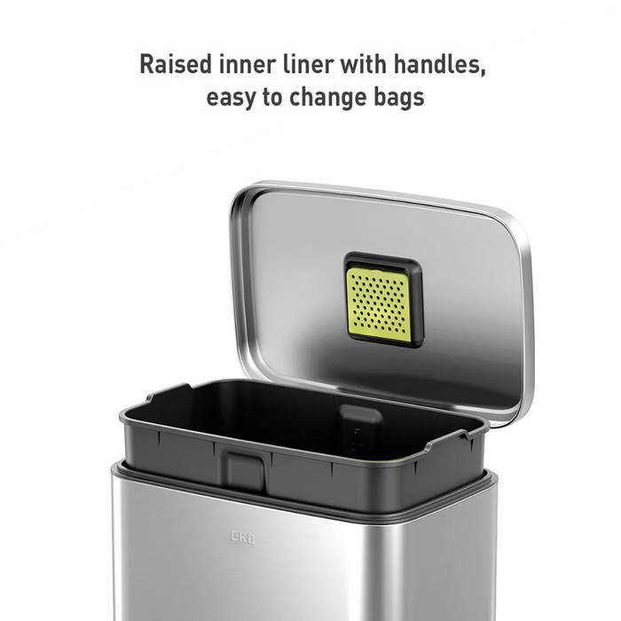 Spacious EKO 50L Rubbish Bin EK9361 – Modern Stainless Steel Trash Can with Lid