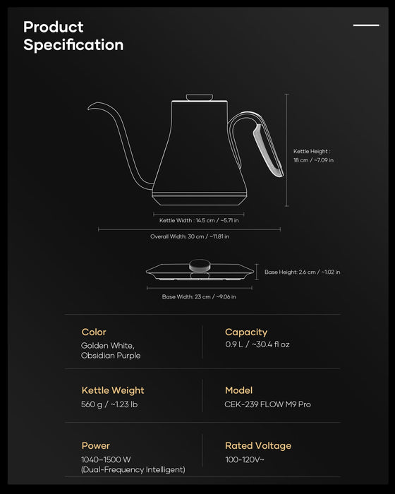 Cocinare FLOW M9 Pro Master Gooseneck Kettle