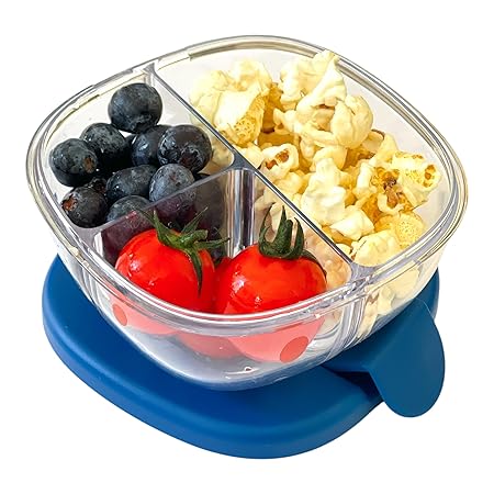 SNACK BOWL 3 COMPARTMENT 384ML NAVY BLUE