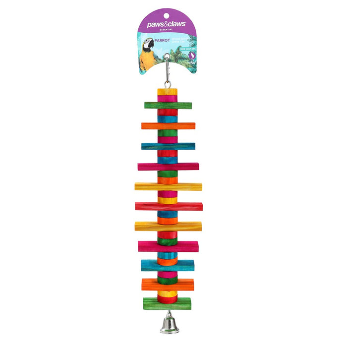 Paws & Claws PARROT WOOD SPINNING TOY LGE W/ BELL 39X10CM