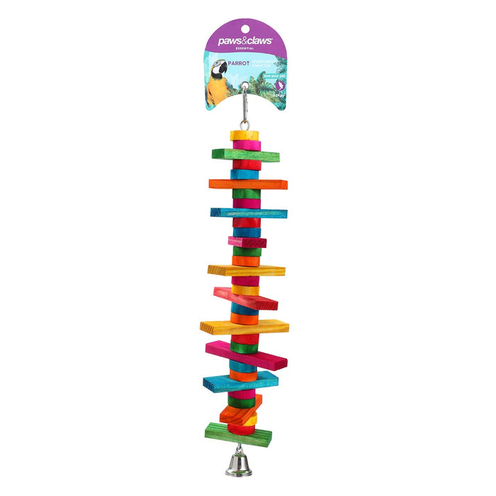Paws & Claws PARROT WOOD SPINNING TOY LGE W/ BELL 39X10CM