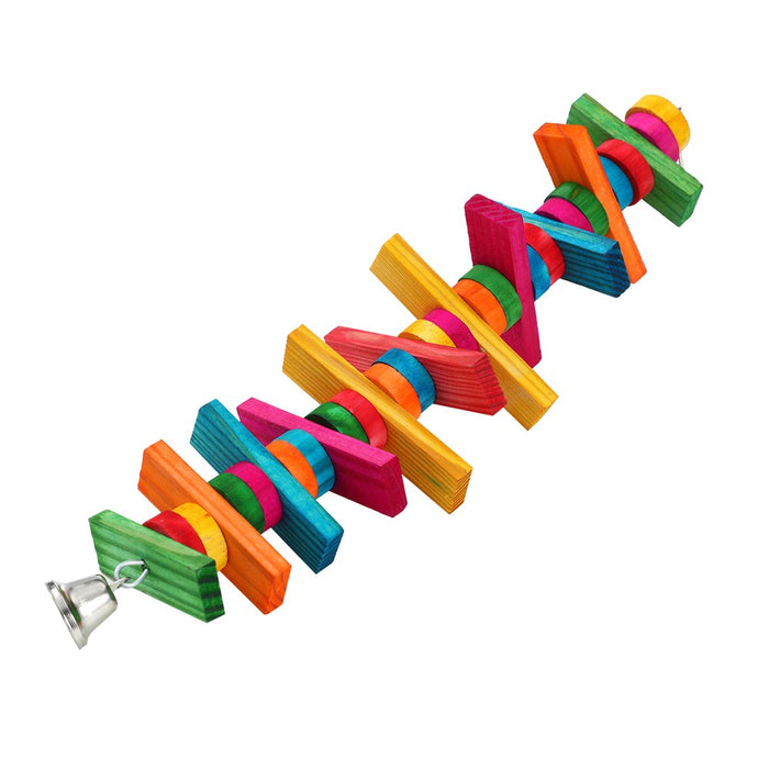 Paws & Claws PARROT WOOD SPINNING TOY LGE W/ BELL 39X10CM