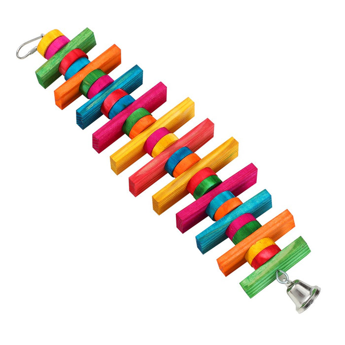 Paws & Claws PARROT WOOD SPINNING TOY LGE W/ BELL 39X10CM