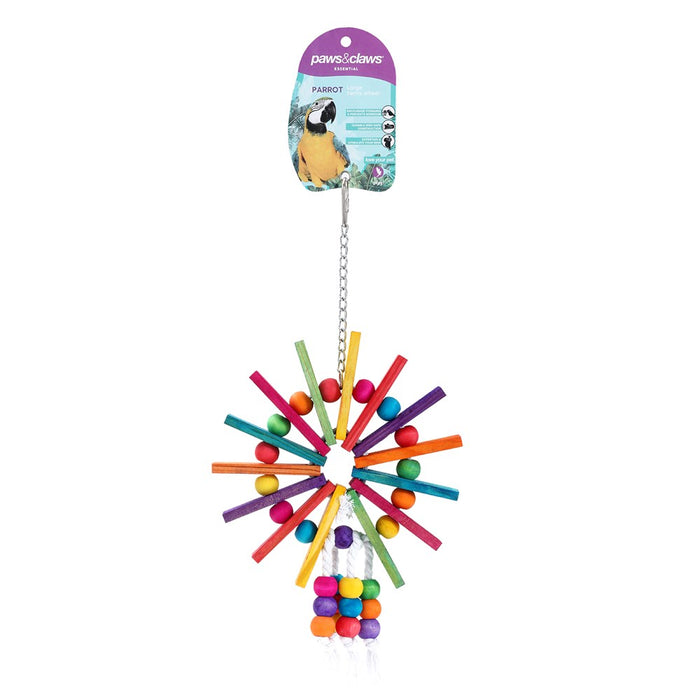Paws & Claws PARROT LARGE FERRIS WHEEL WOODEN TOY 29X19CM