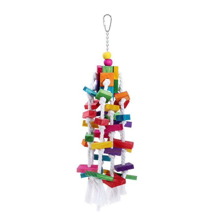 Paws & Claws PARROT LARGE WOOD + ROPE TOY 40X15CM