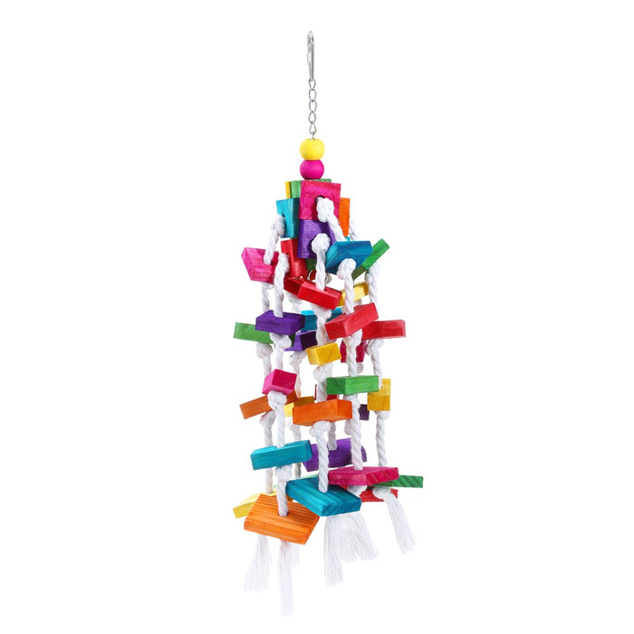 Paws & Claws PARROT LARGE WOOD + ROPE TOY 40X15CM