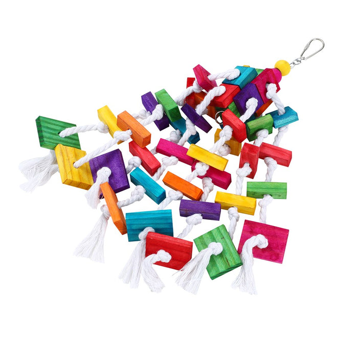Paws & Claws PARROT LARGE WOOD + ROPE TOY 40X15CM