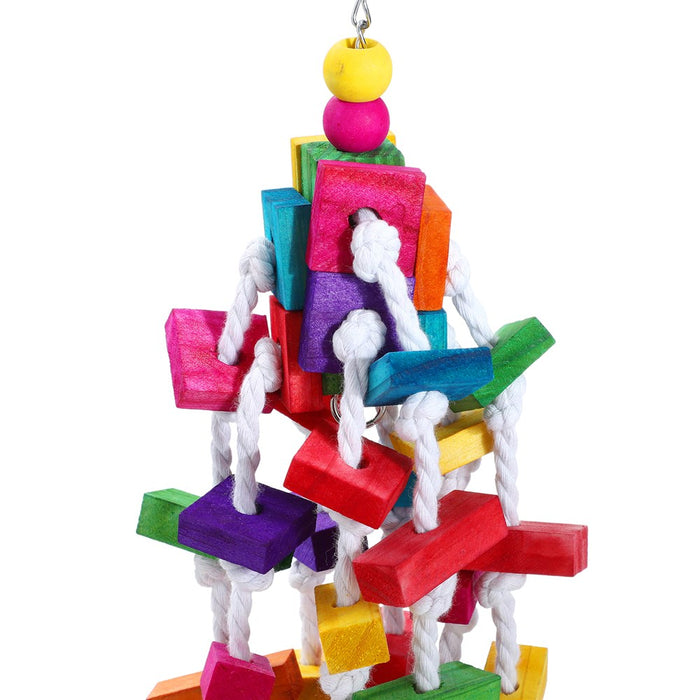 Paws & Claws PARROT LARGE WOOD + ROPE TOY 40X15CM