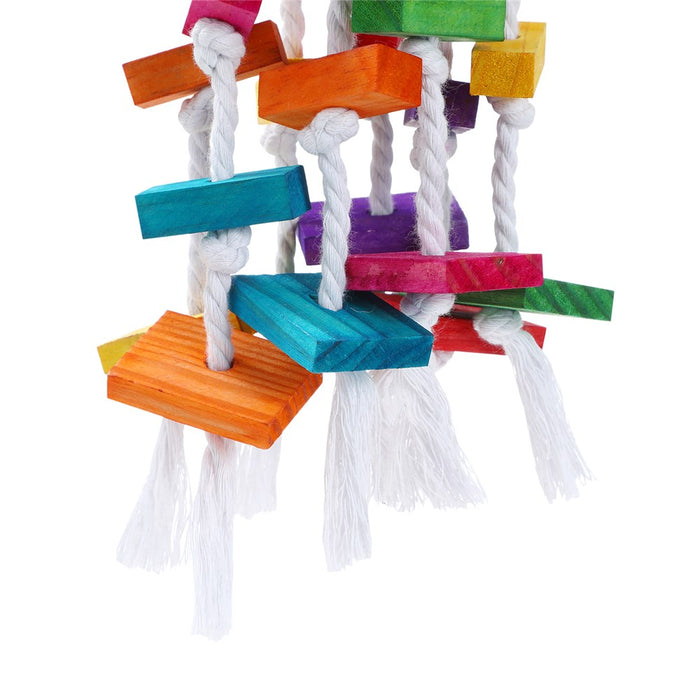 Paws & Claws PARROT LARGE WOOD + ROPE TOY 40X15CM