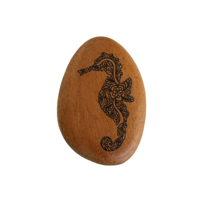 5 set Wood Magnet Seahorse Black
