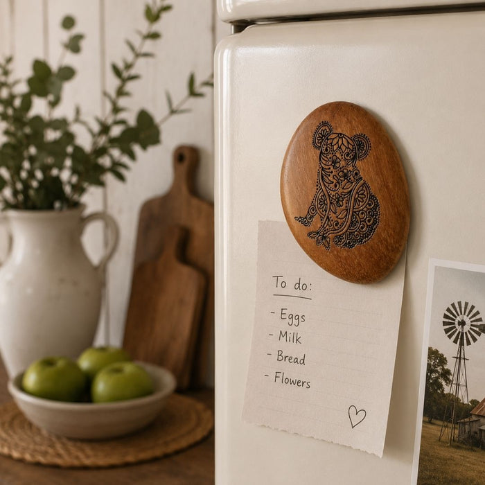 5 set Wood Magnet Koala Black