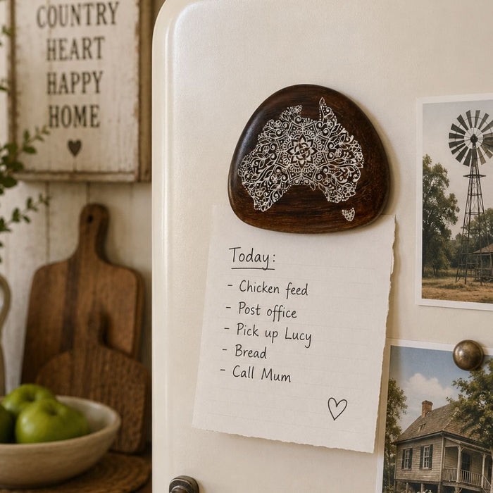 5 set Wood Magnet Australia White