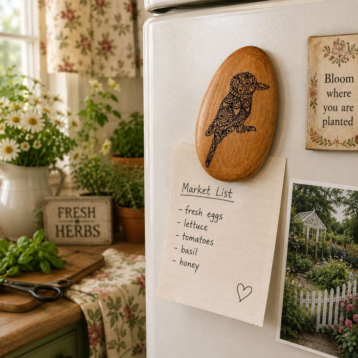 5 set Wood Magnet Kookaburra Black