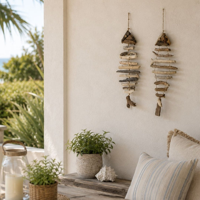 2 set Driftwood Fish Garlands - L ¨C 45cm long x 14cm wide x 2.5cm deep