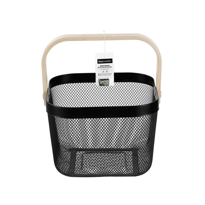 Boxsweden Mesh Basket Bk 25X25X17Cm W/ Handle *Fsc100% Scs-Coc-009941