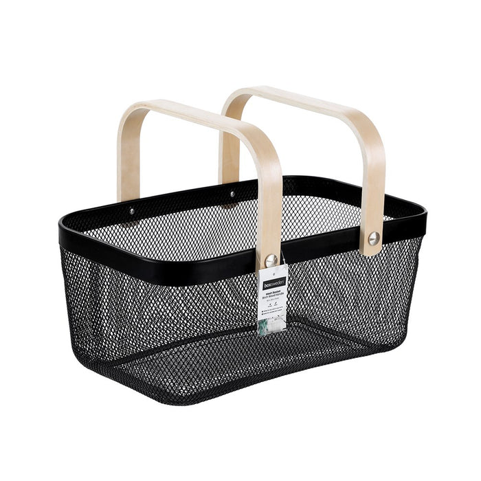 Boxsweden Mesh Basket Bk 40X25X17Cm W/ Handle *Fsc100% Scs-Coc-009941