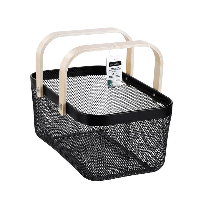 Boxsweden Mesh Basket Bk 40X25X17Cm W/ Handle *Fsc100% Scs-Coc-009941