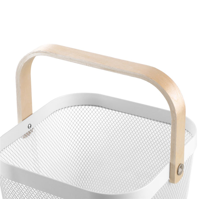 Boxsweden Mesh Basket Wht 25X25X17Cm W/ Handle *Fsc100% Scs-Coc-009941