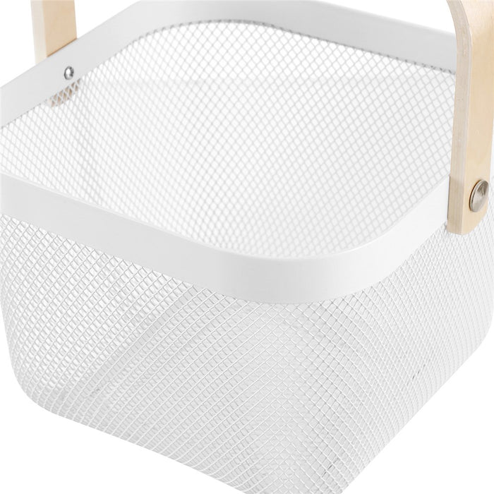 Boxsweden Mesh Basket Wht 25X25X17Cm W/ Handle *Fsc100% Scs-Coc-009941