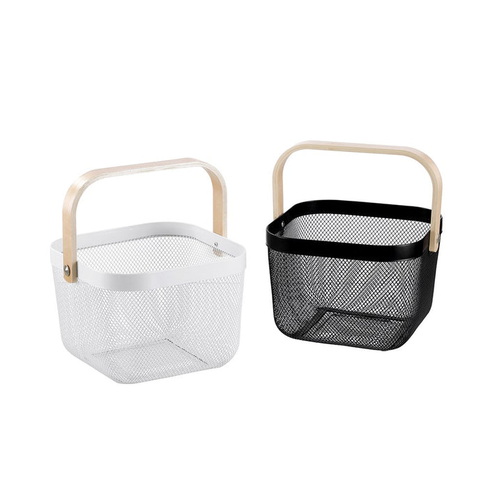 Boxsweden Mesh Basket Wht 25X25X17Cm W/ Handle *Fsc100% Scs-Coc-009941